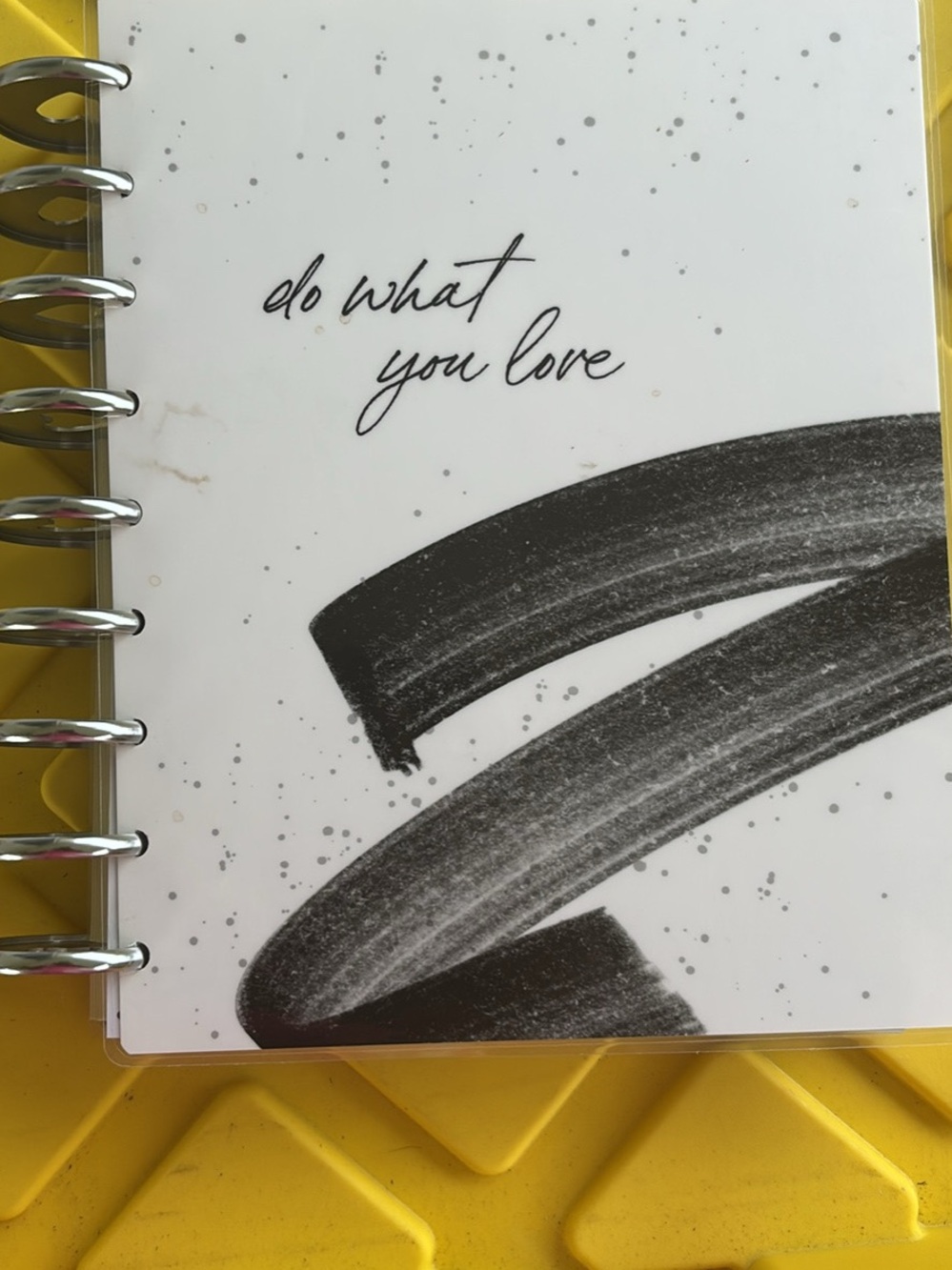 Do What You Love Spiral Planner — White with Black Brushstroke